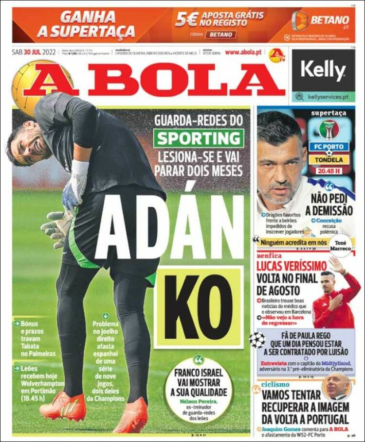 Portada de A Bola (Portugal)