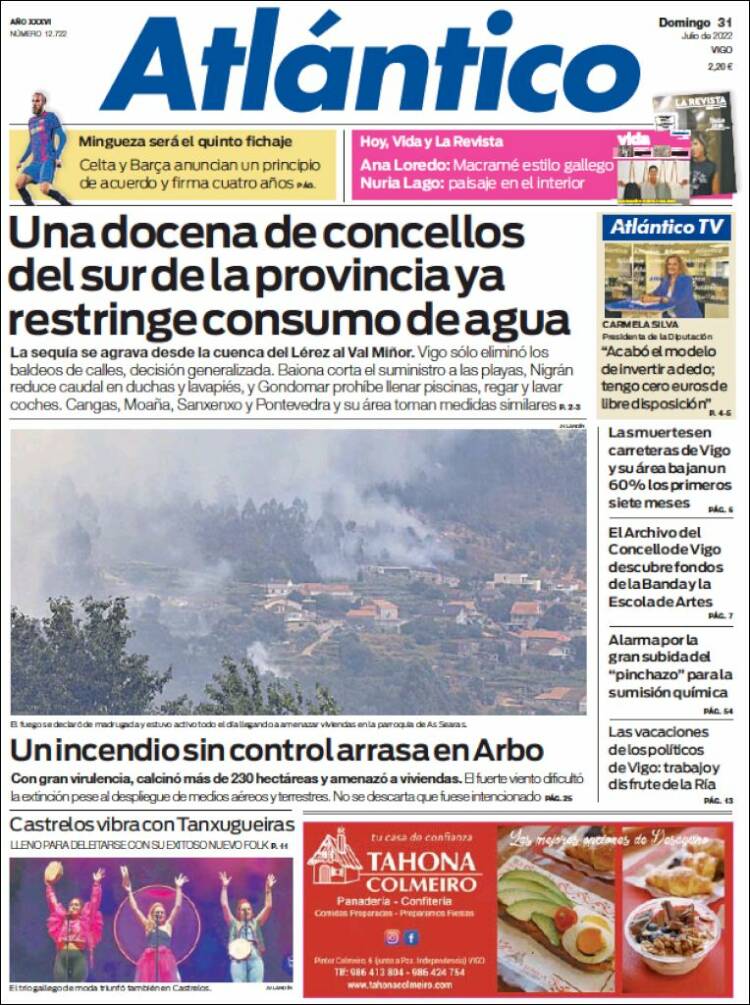 Portada de Atlántico Diario (España)
