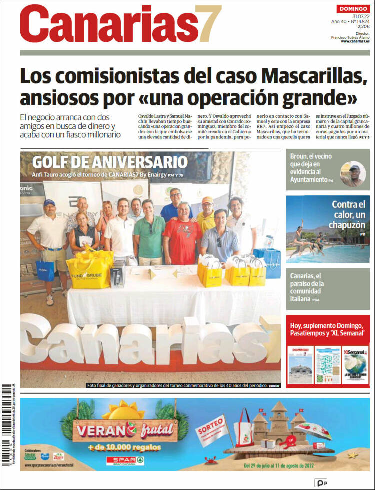 Portada de Canarias 7 (España)