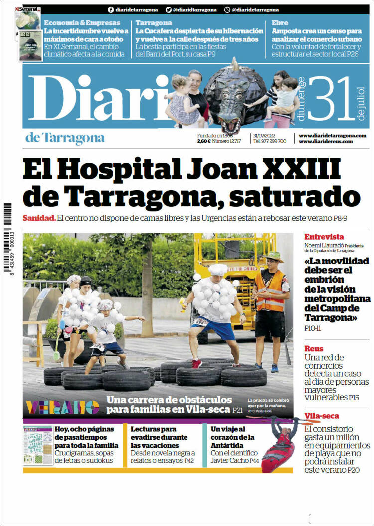 Portada de Diari de Tarragona (España)