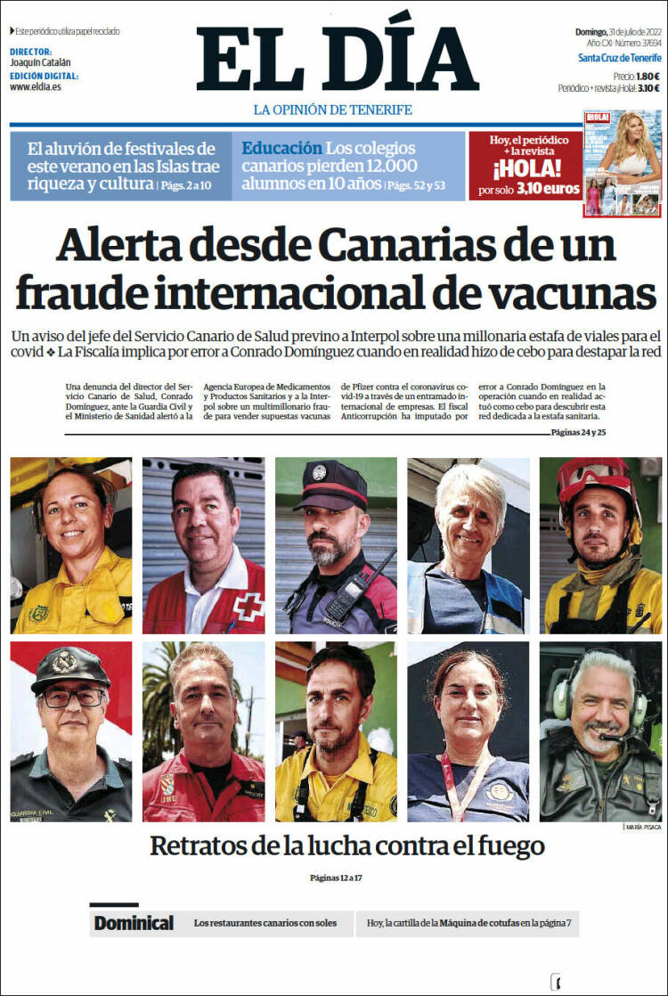 Portada de El Día (España)