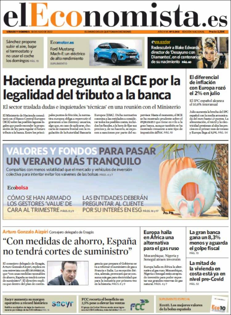 Portada de El Economista (Espa&ntilde;a)