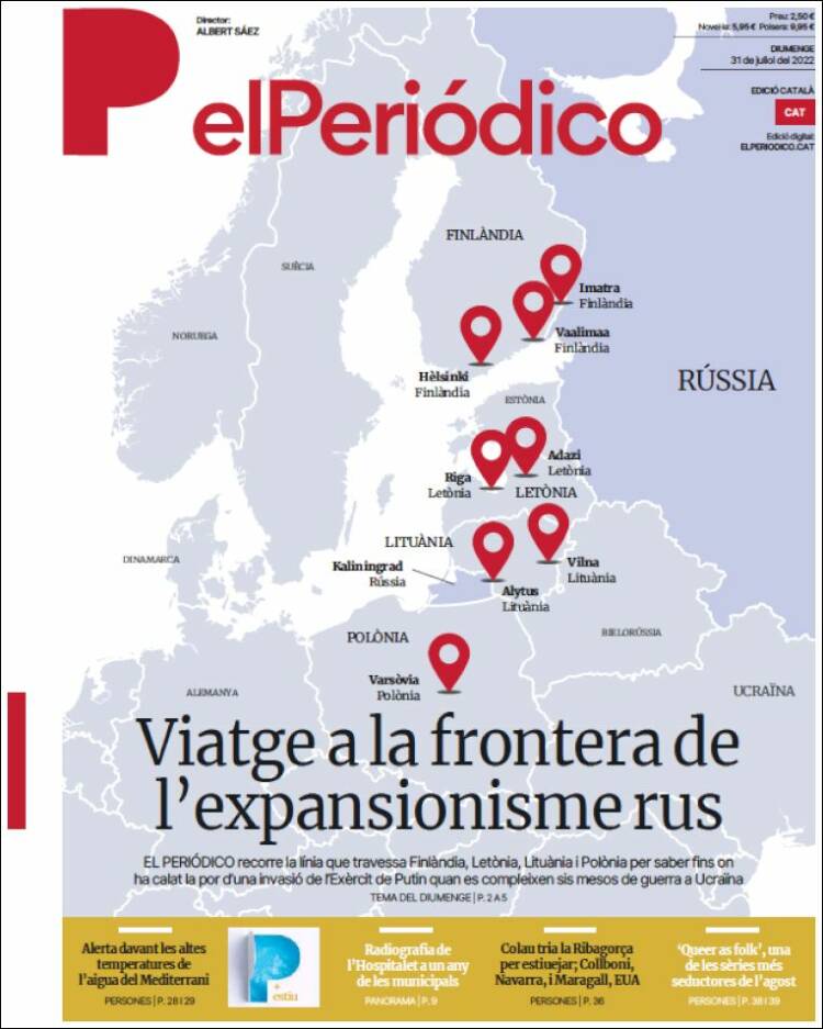 Portada de El Periódico de Catalunya (España)