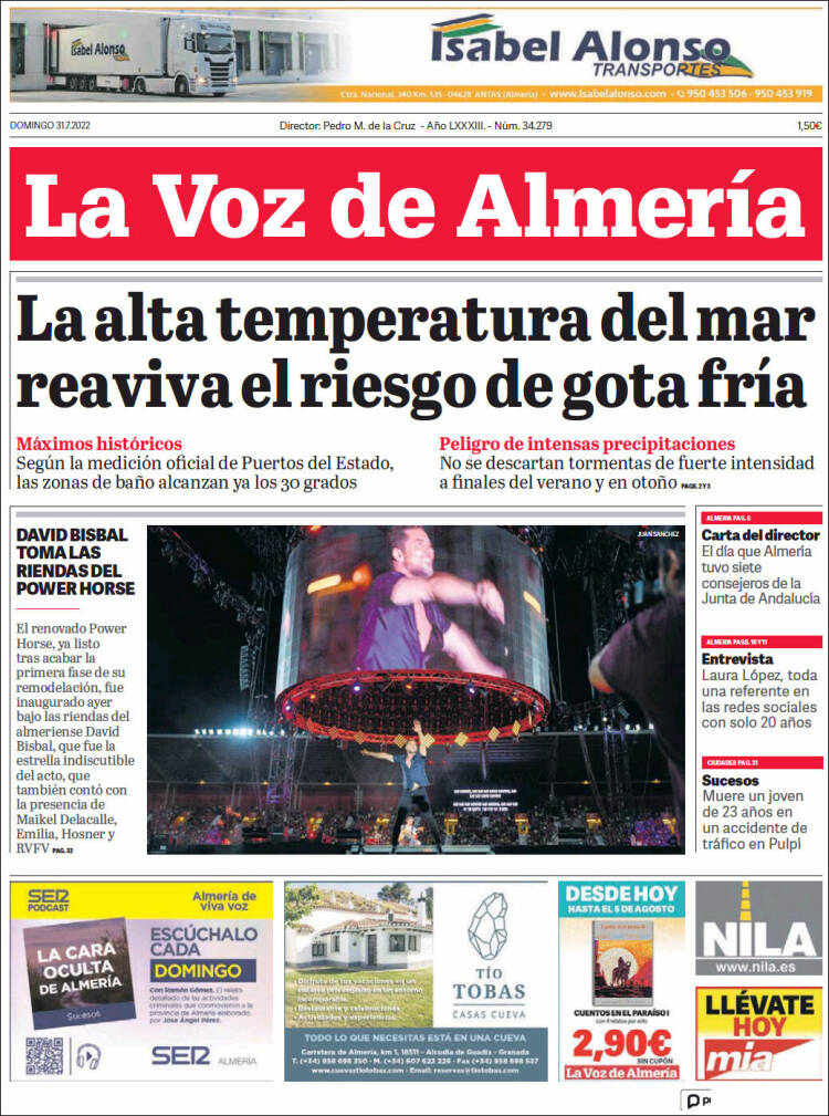 Portada de La Voz de Almería (España)