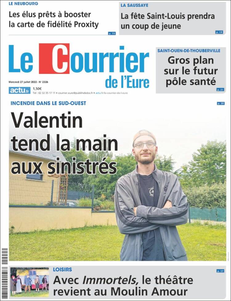 Portada de Le Courrier de l'Ouest (France)