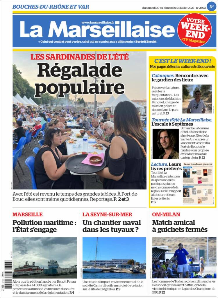 Portada de La Marseillaise (Francia)