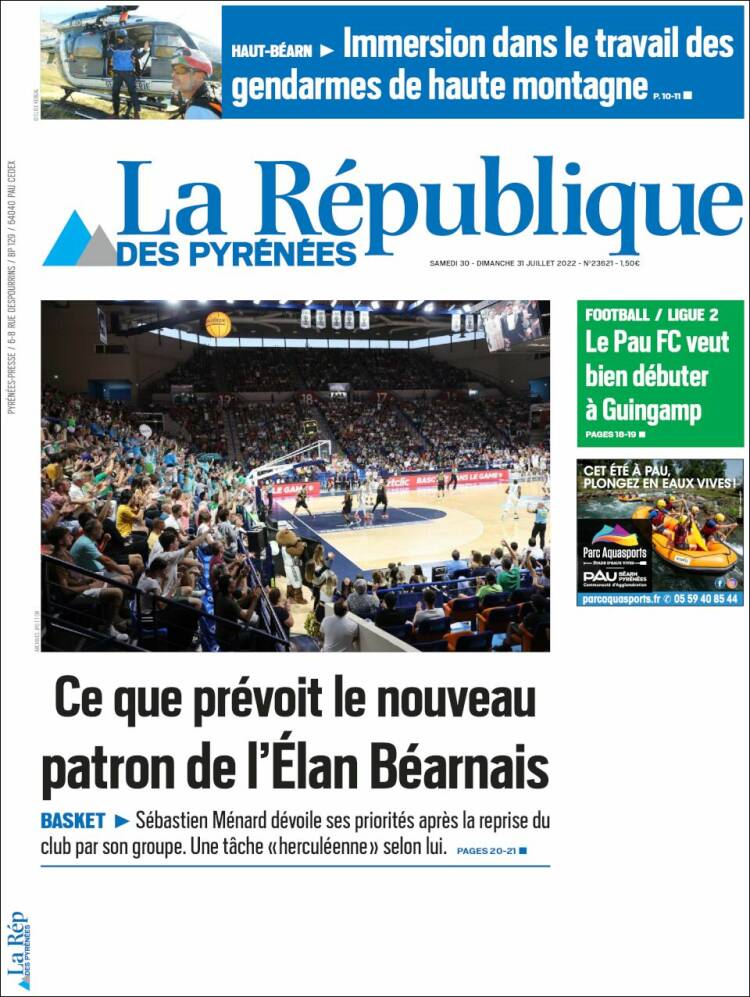 Portada de La République des Pyrénées (Francia)