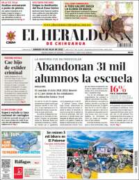 Portada de El Heraldo de Chihuahua (Mexique)