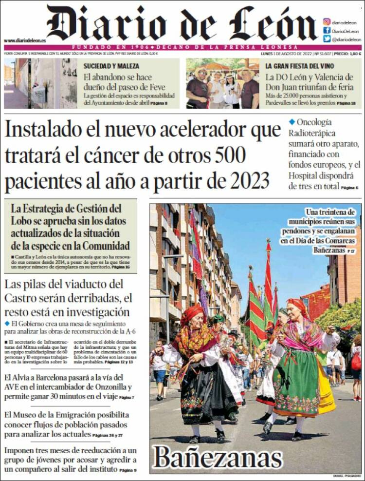 Portada de Diario de León (Espagne)