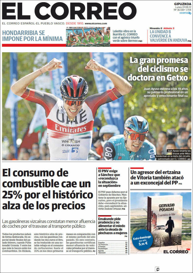 Portada de El Correo - Guipuzcoa (Spain)