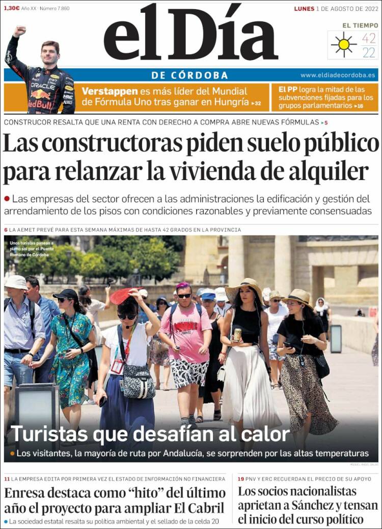 Portada de El Día de Córdoba (España)