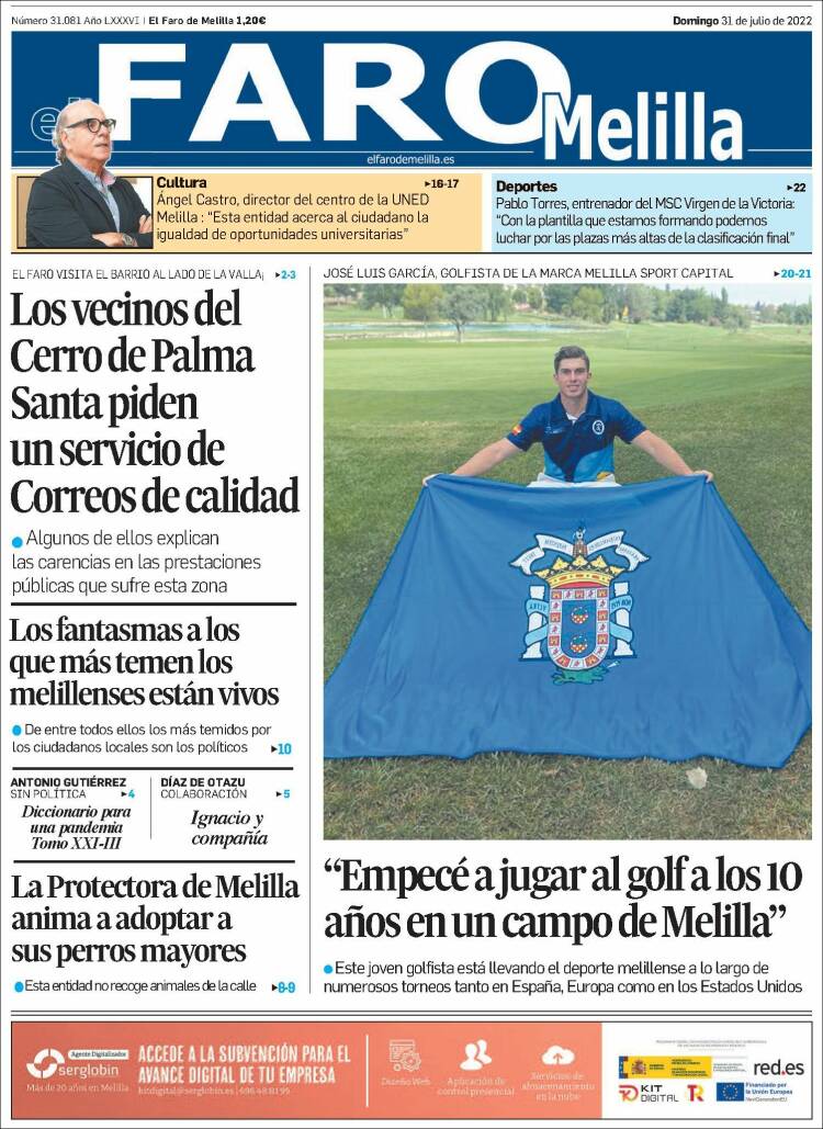 Portada de El Faro de Melilla (España)