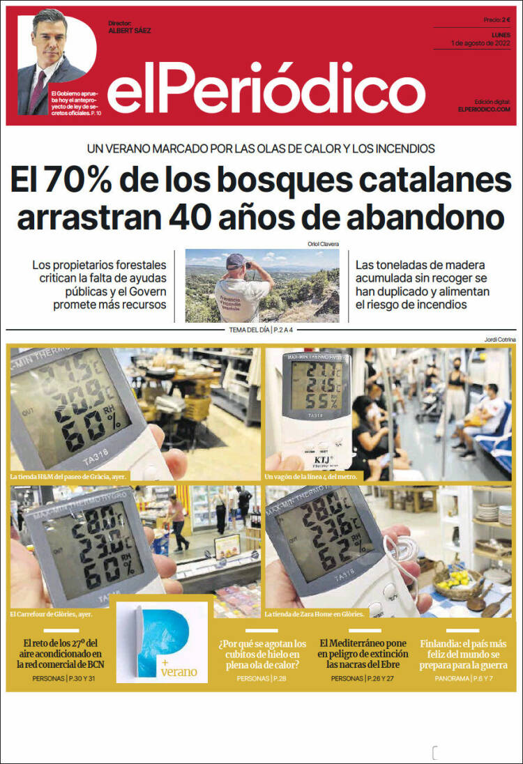 Portada de El Periódico (España)