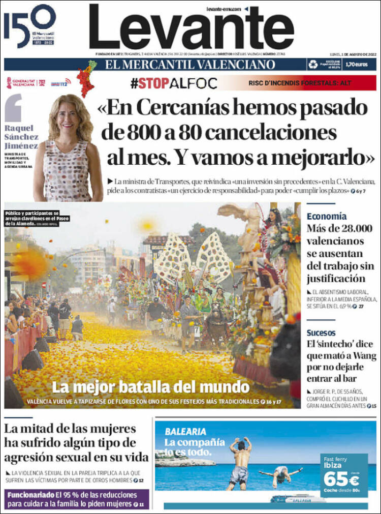 Portada de Levante (España)