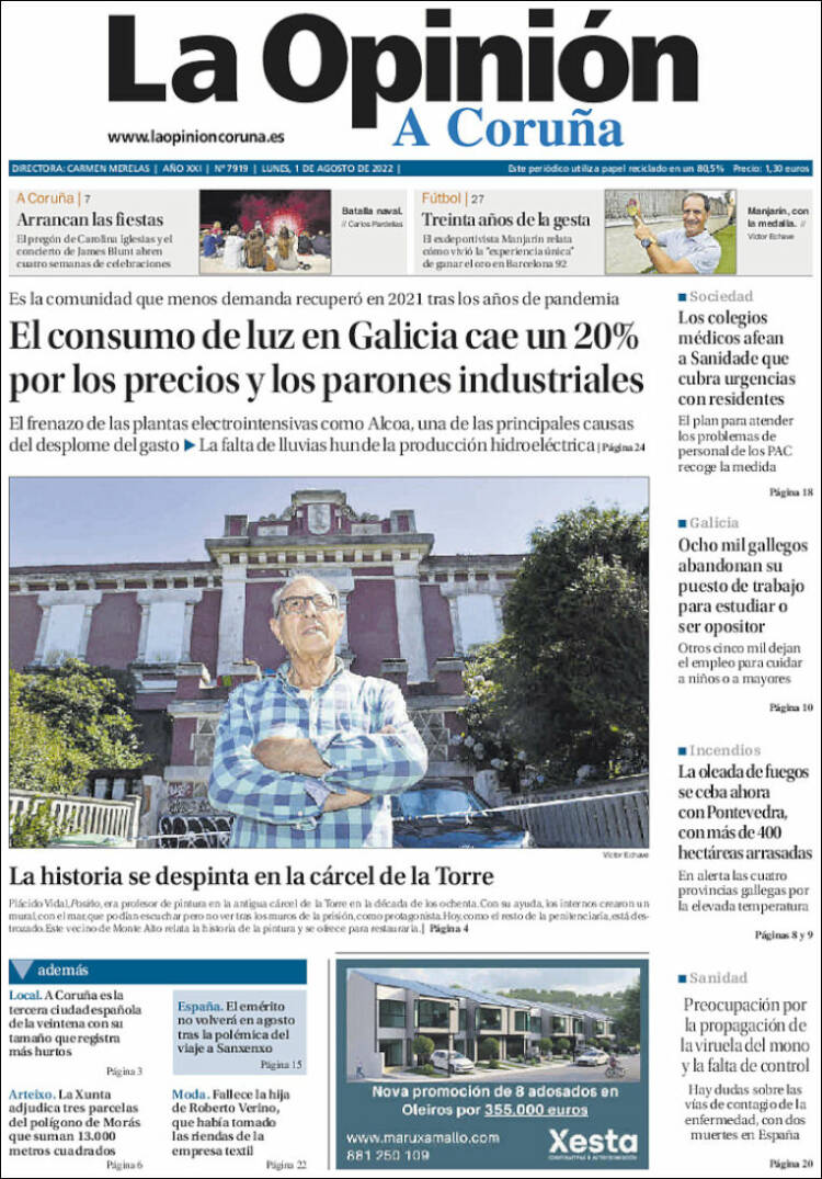 Portada de La Opinión de A Coruña (España)