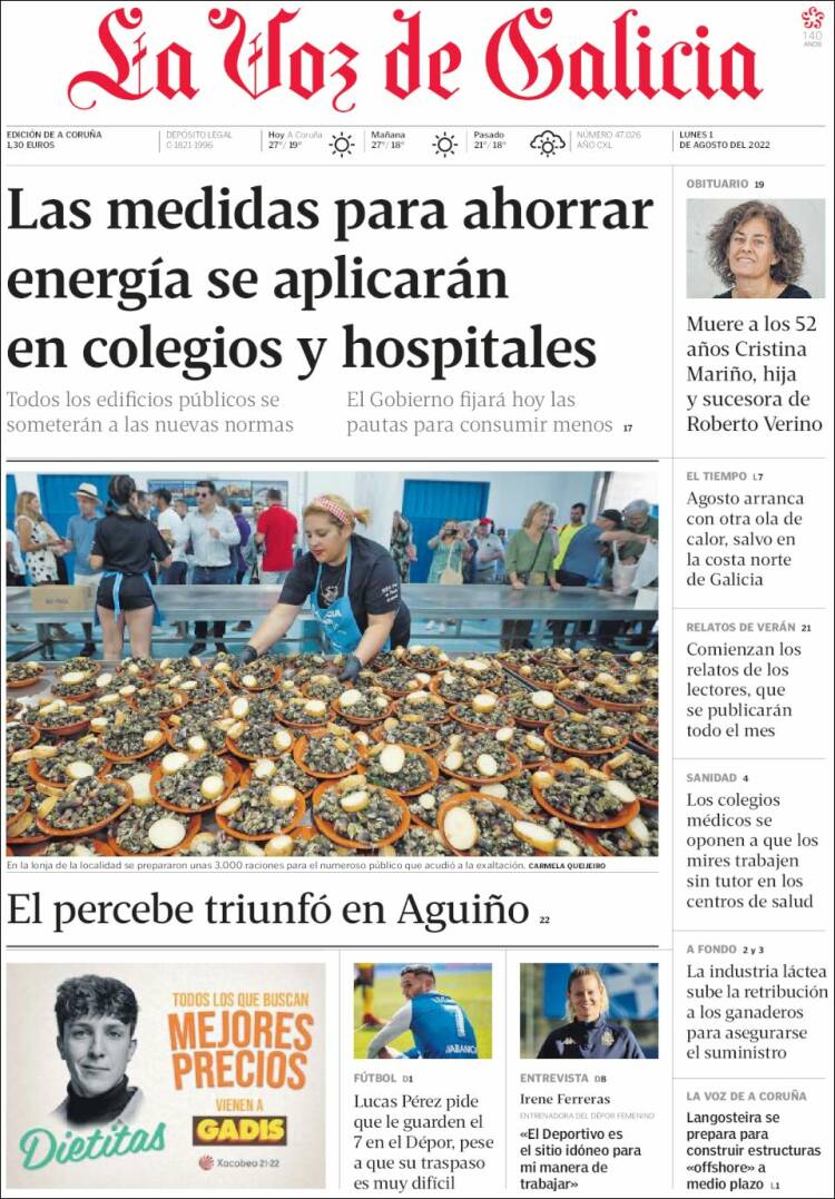 Portada de La Voz de Galicia (Spain)