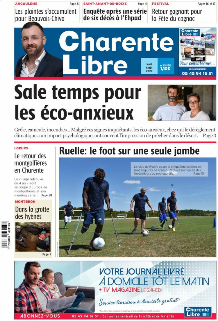 Portada de Charente Libre (France)