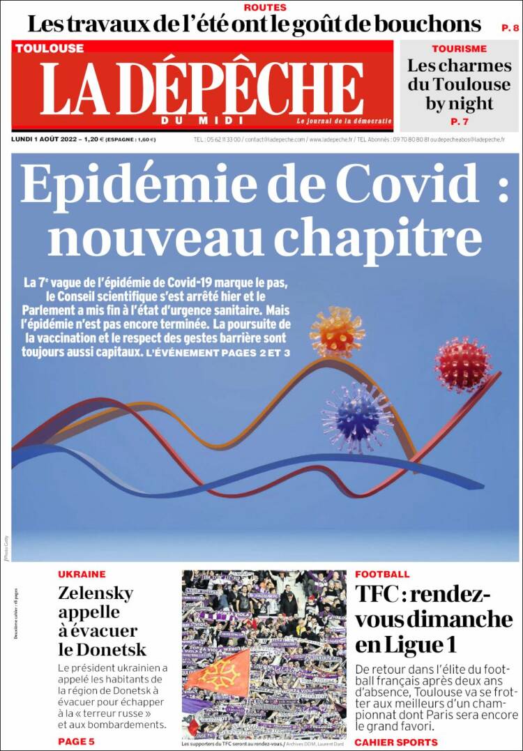 Portada de La Dépêche du Midi (France)