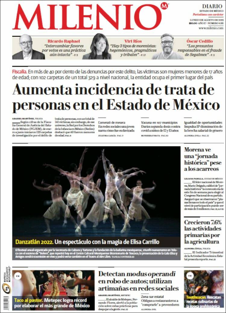 Portada de Milenio - Estado de México (M&eacute;xico)