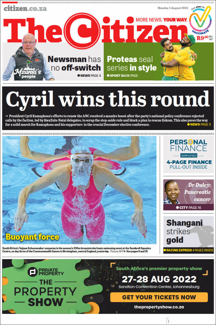 Portada de The Citizen (Sud&aacute;frica)