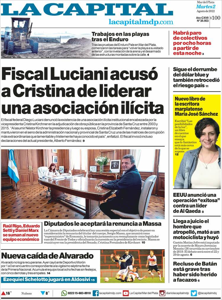 Portada de Diario La Capital - Mar del Plata (Argentina)