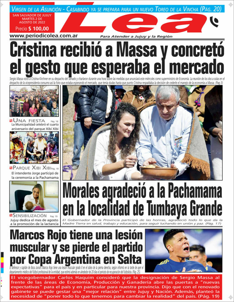 Portada de Periódico Lea (Argentina)