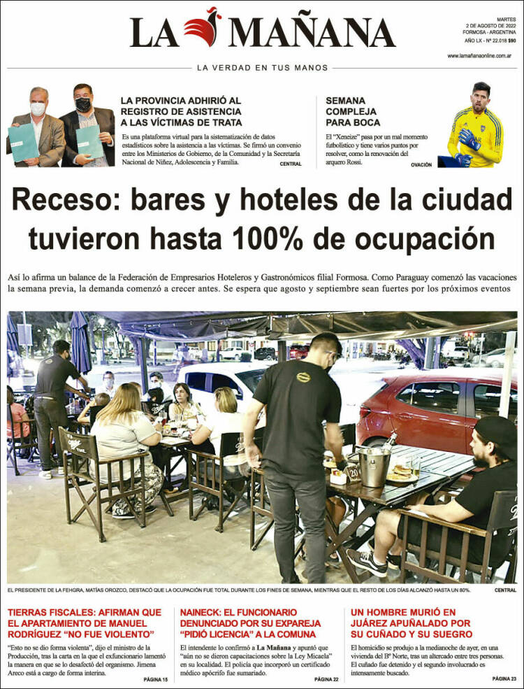 Portada de Diario La Mañana (Argentina)