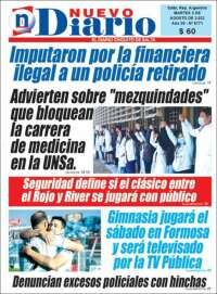 Portada de Nuevo Diario de Salta (Argentina)