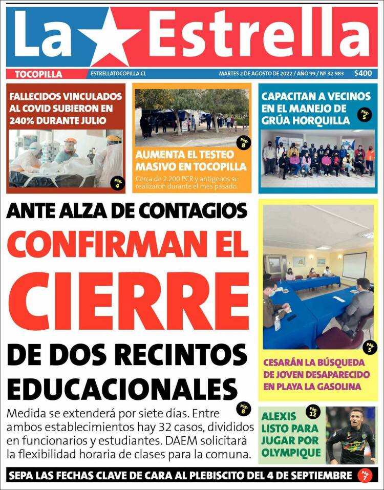 Portada de La Estrella de Tocopilla (Chile)