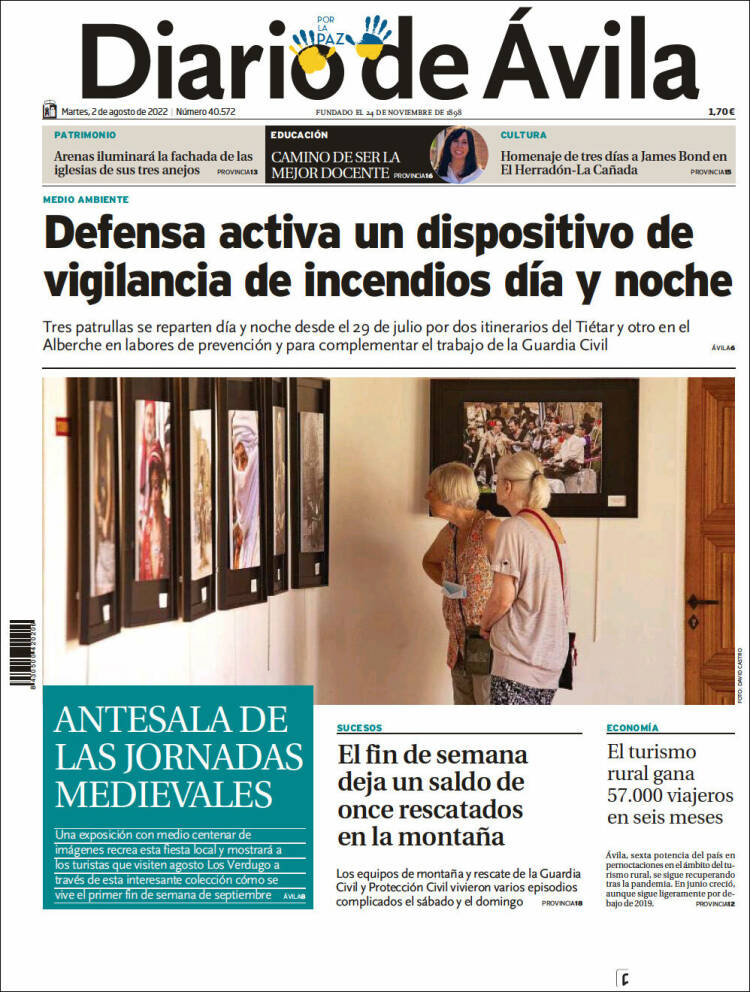 Portada de Diario de Ávila (España)