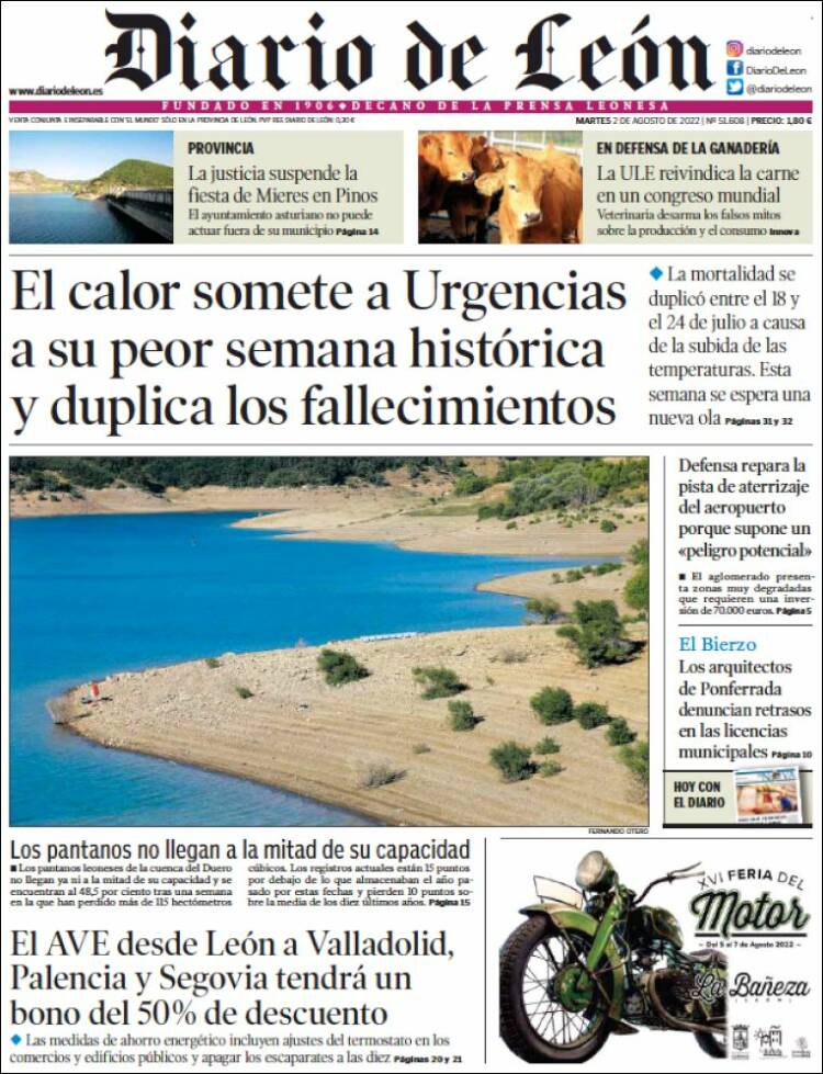 Portada de Diario de León (España)