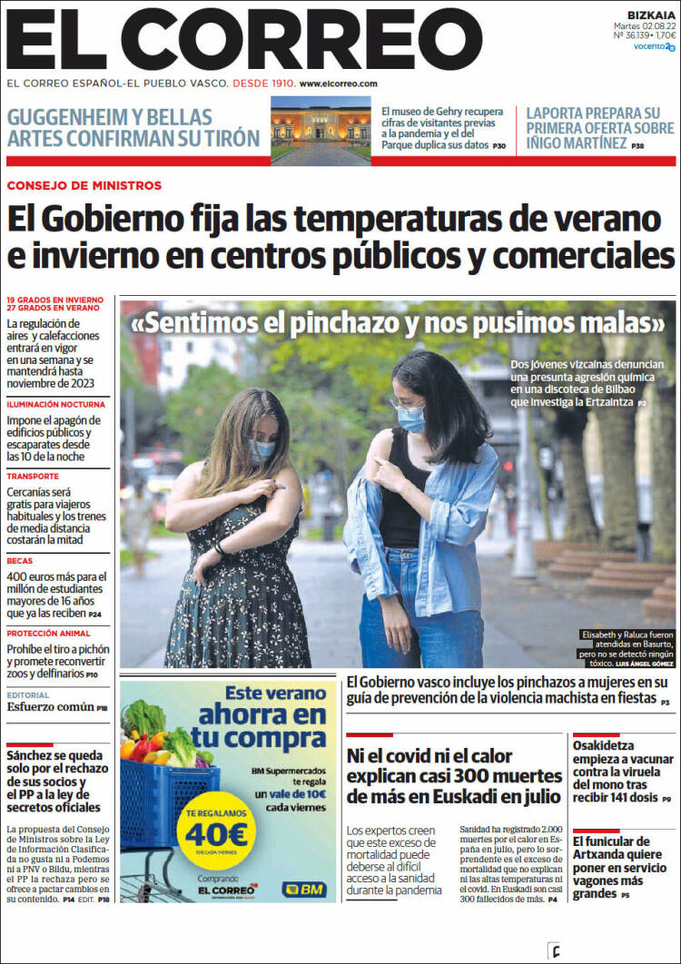 Portada de El Correo (España)