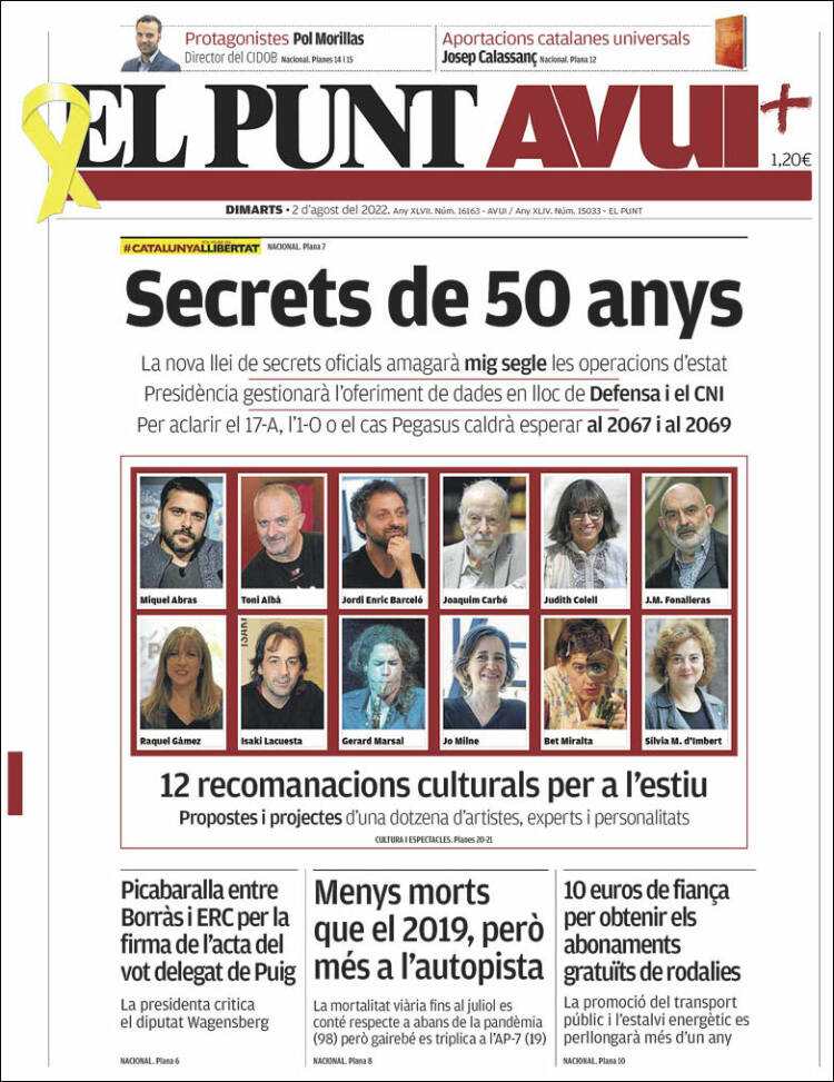 Portada de El Punt Avui (España)