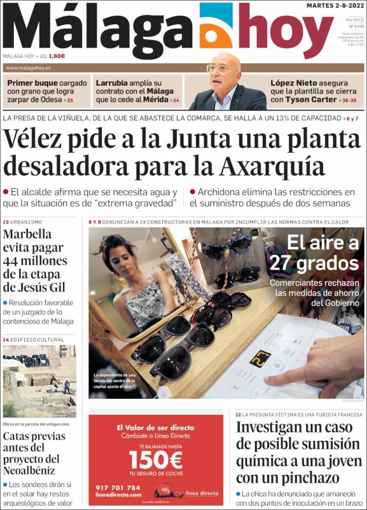 Portada de Málaga Hoy (España)