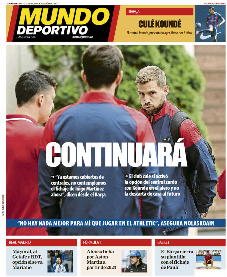 Portada de Mundo Deportivo Bizkaia (España)
