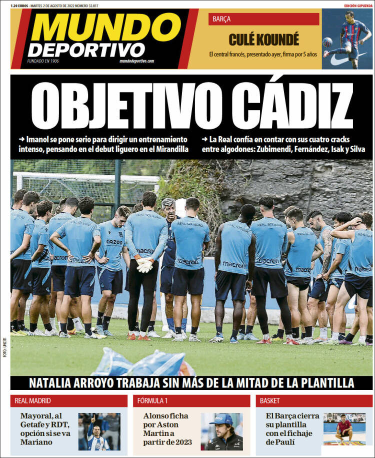 Portada de Mundo Deportivo Gipuzkoa (España)