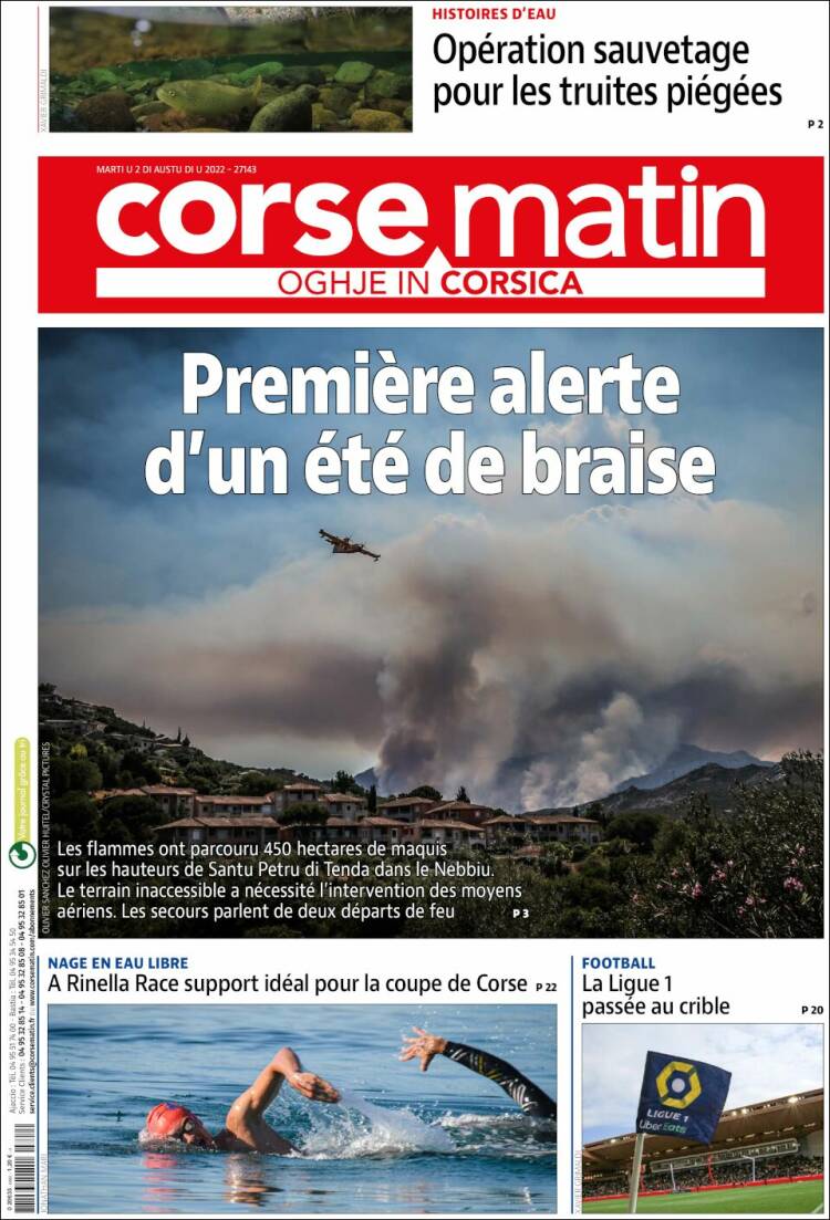 Portada de Corse-Matin (France)