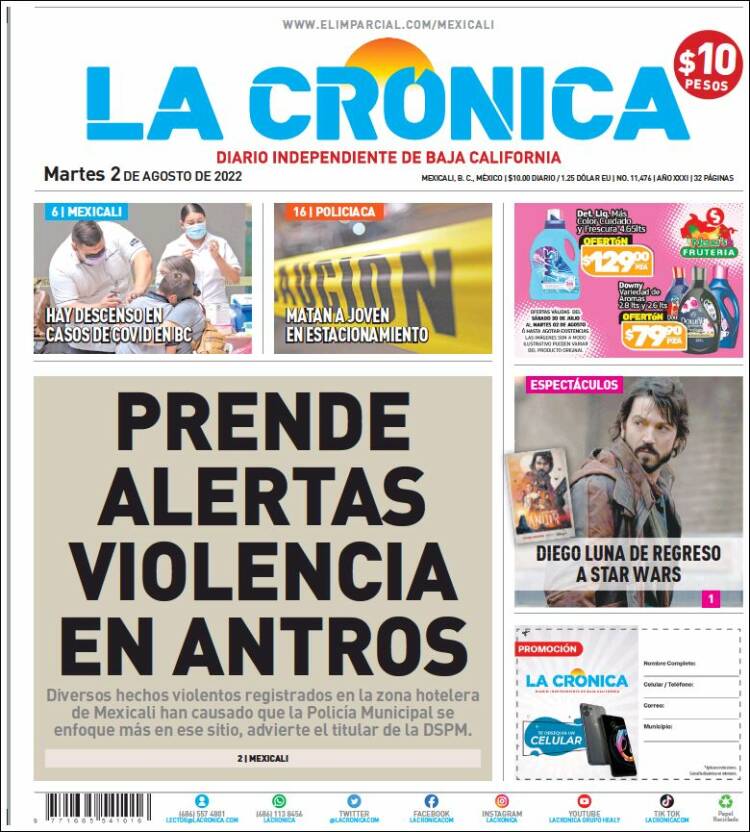 Portada de La Crónica de Baja California (México)