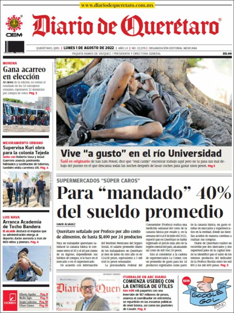 Portada de Diario de Querétaro (México)