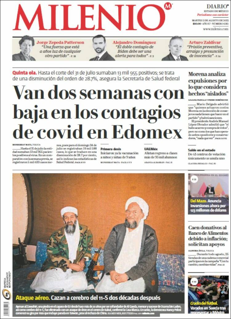 Portada de Milenio - Estado de México (México)