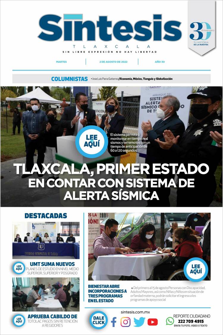 Portada de Síntesis de Tlaxcala (México)