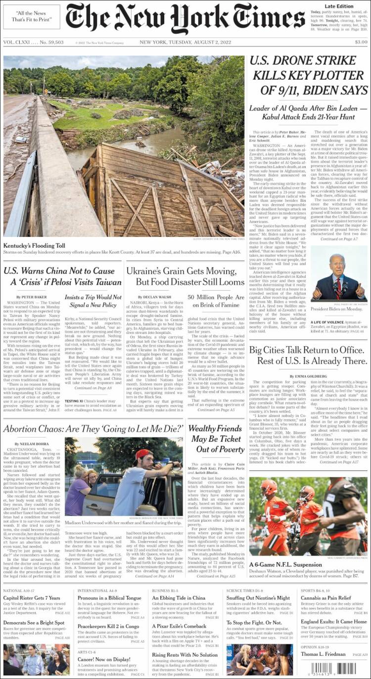 Portada de New York Times (USA)