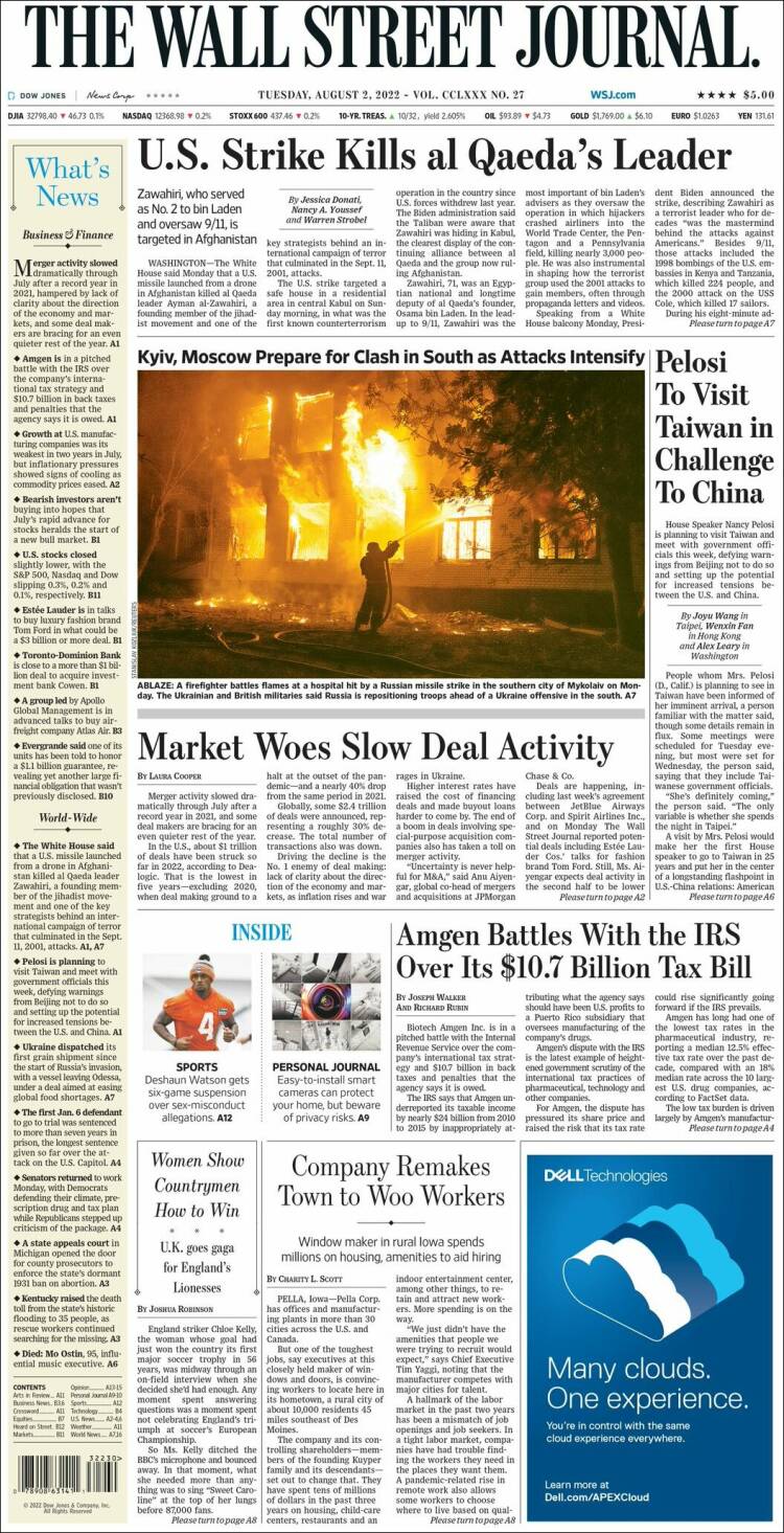 Portada de Wall Street Journal (USA)