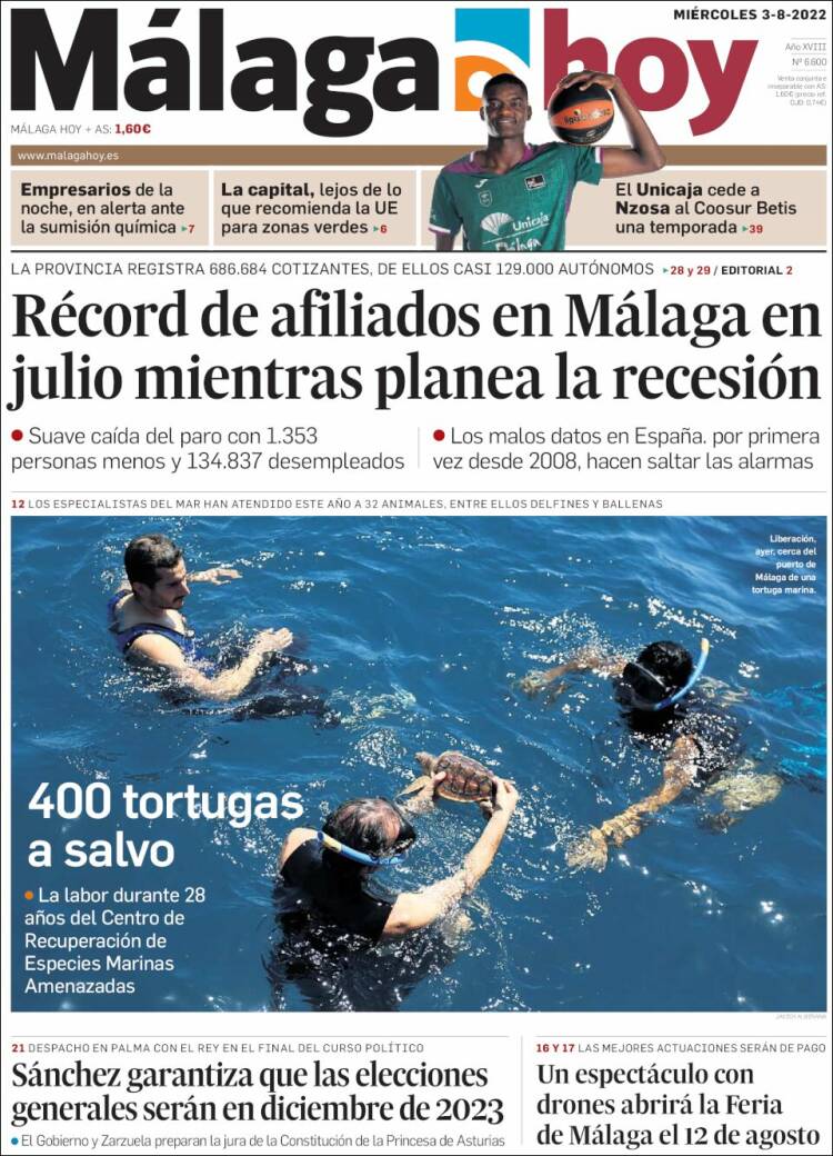 Portada de Málaga Hoy (España)