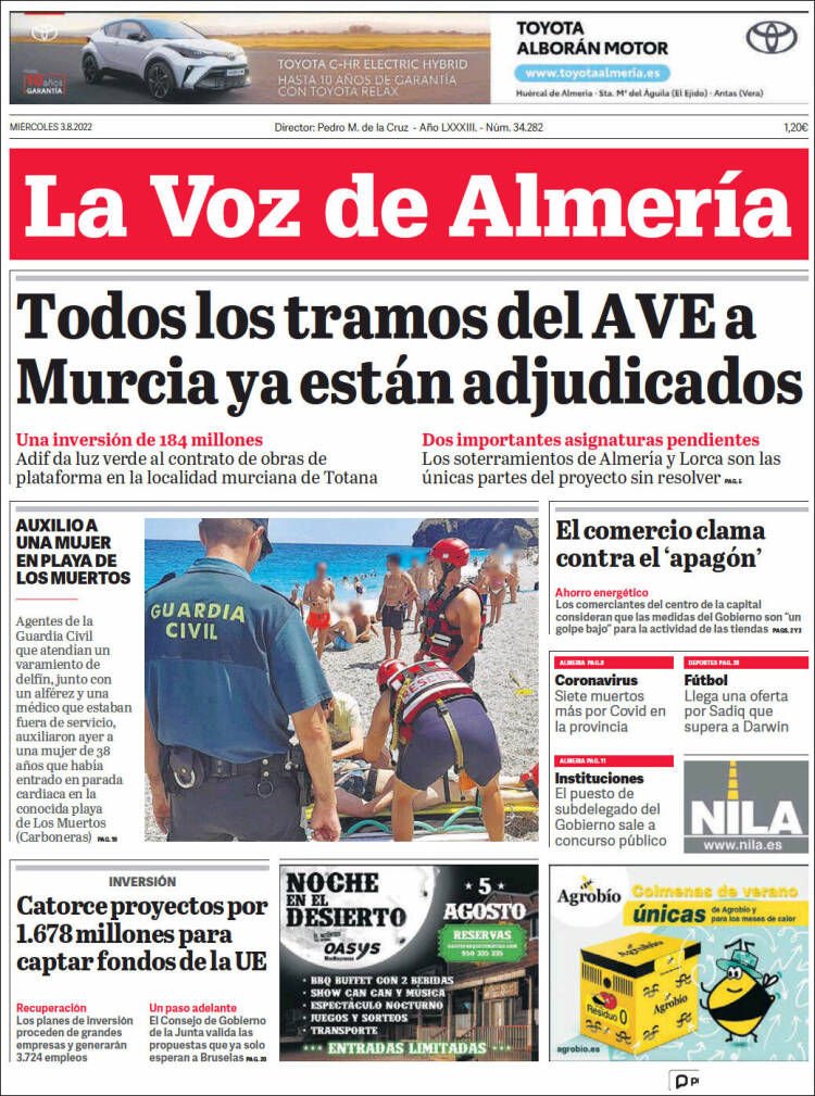 Portada de La Voz de Almería (España)