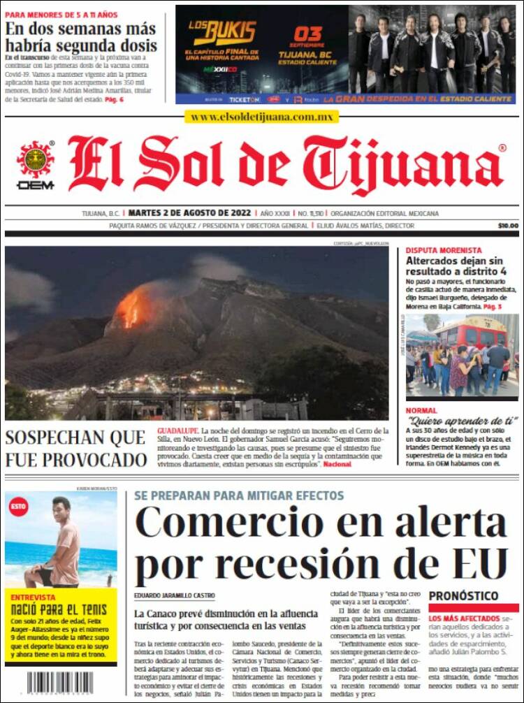 Portada de El Sol de Tijuana (Mexico)