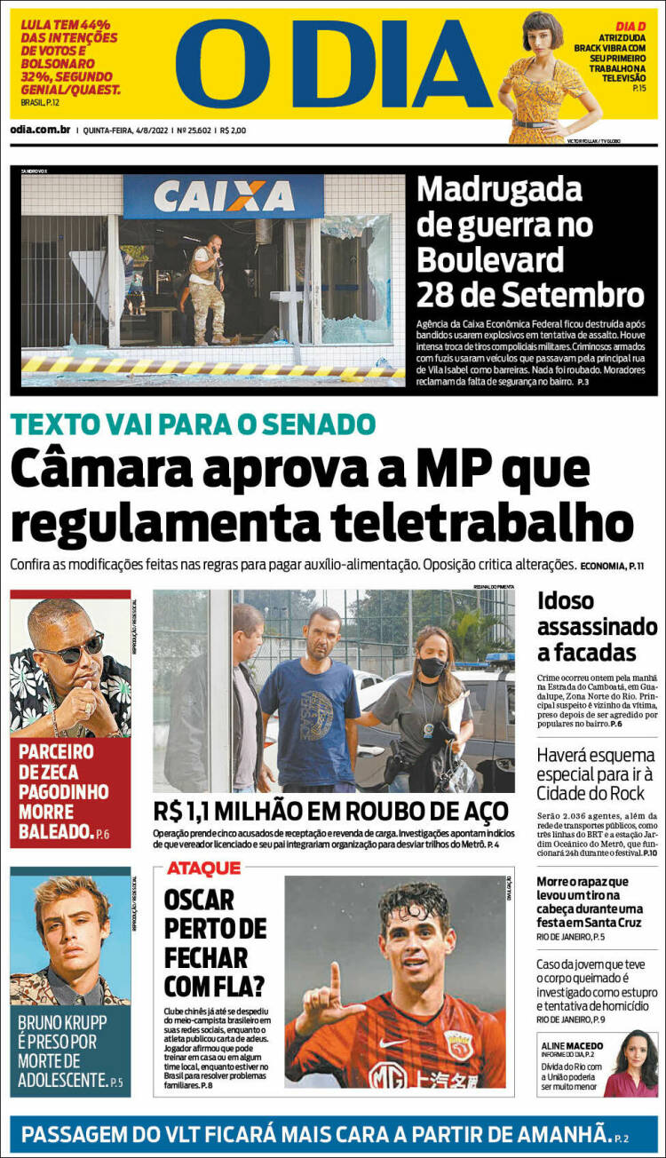 Portada de O Dia (Brasil)