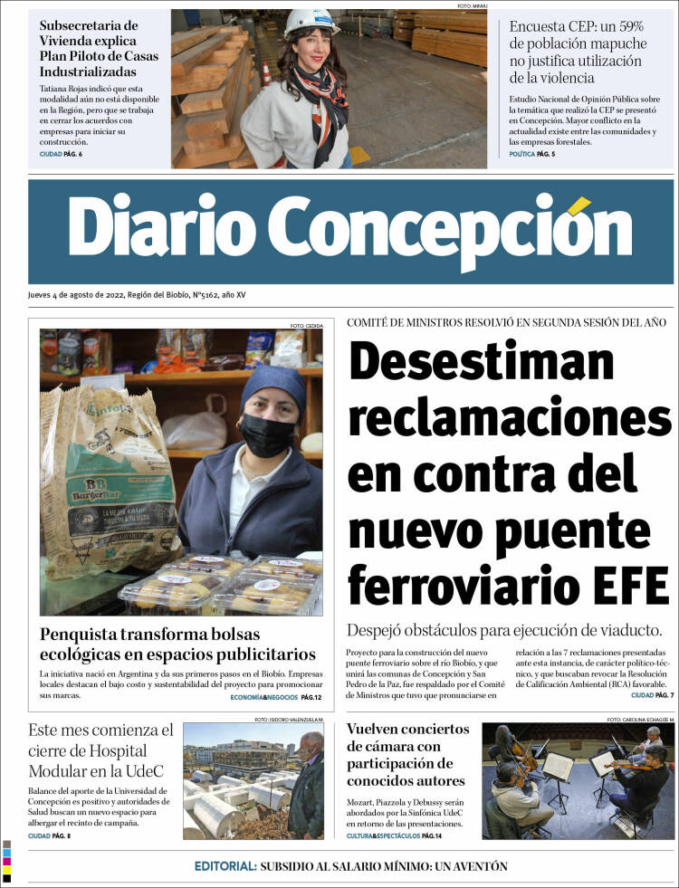 Portada de Diario de Concepción (Chile)