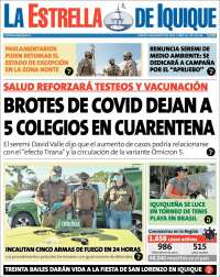 Portada de La Estrella de Iquique (Chile)