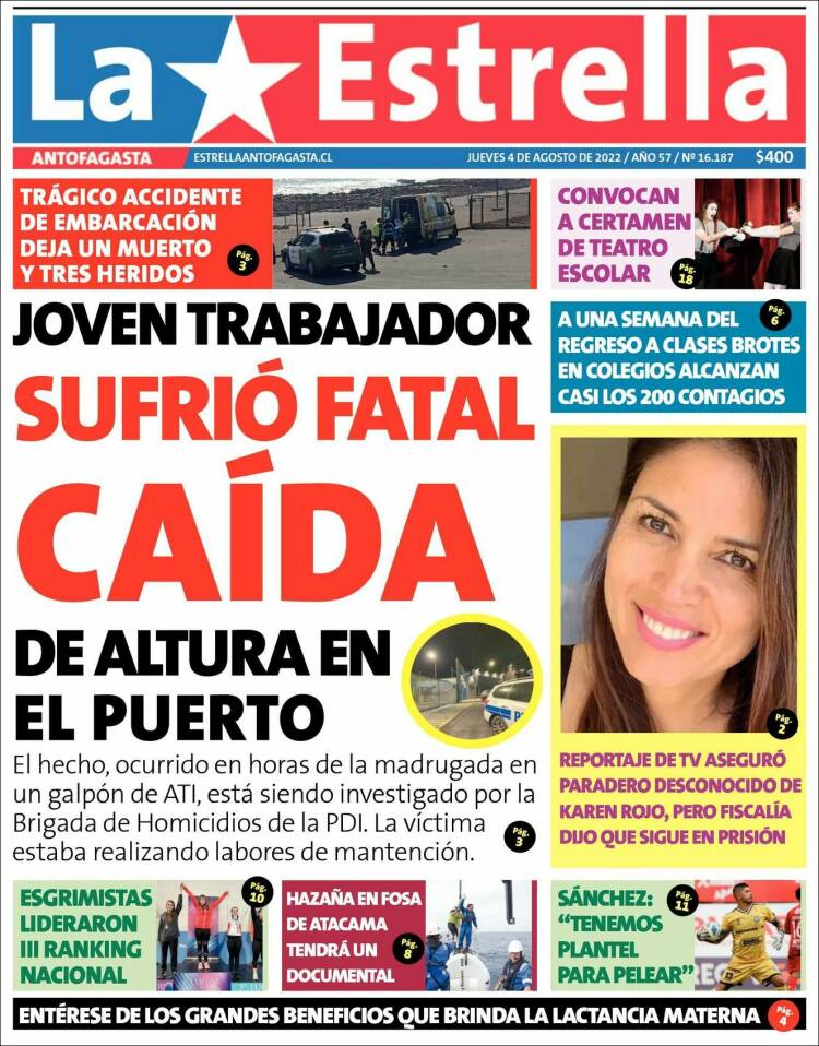 Portada de La Estrella del Norte (Chile)